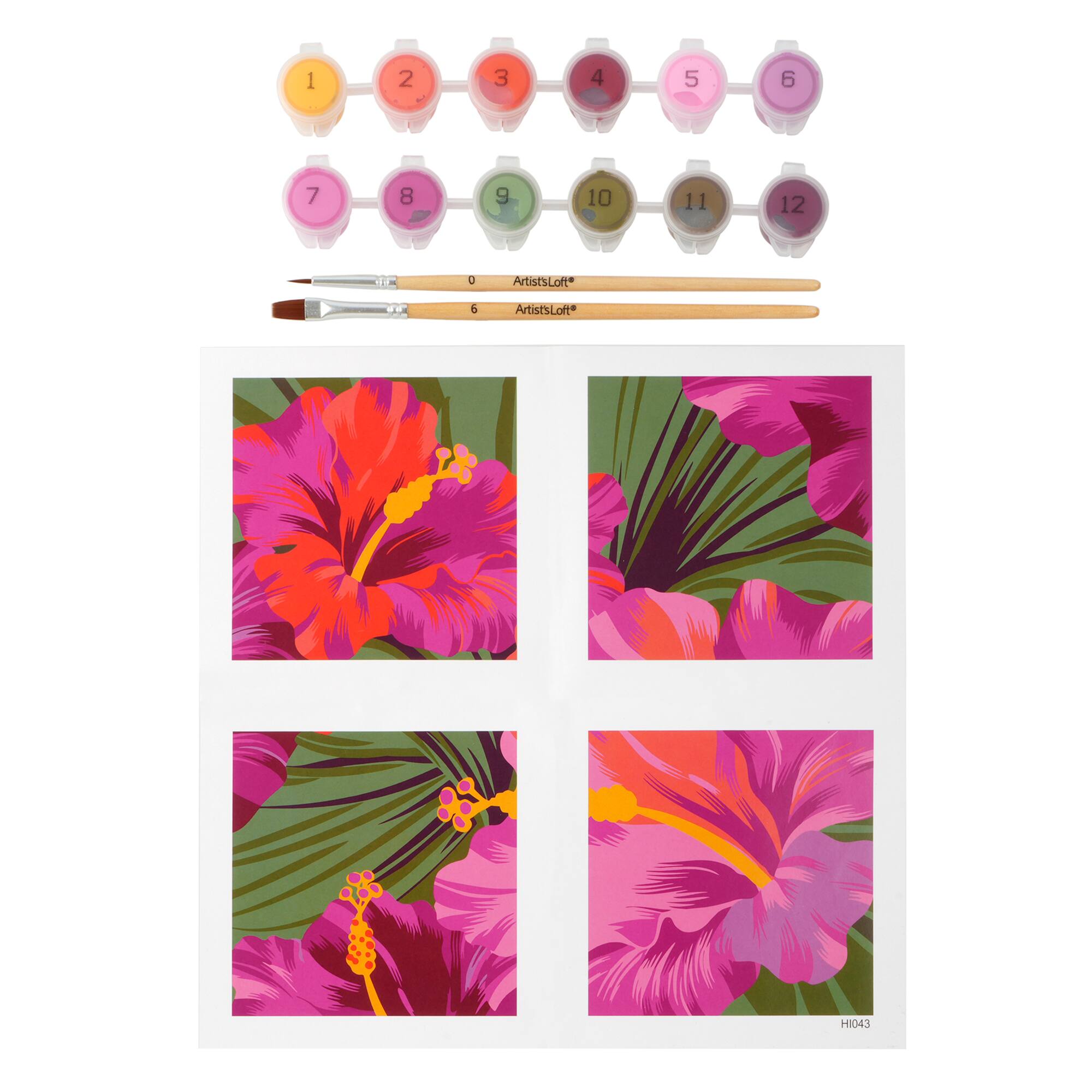 Hibiscus Paint-by-Number Gallery Mini Kit by Artist's Loft®